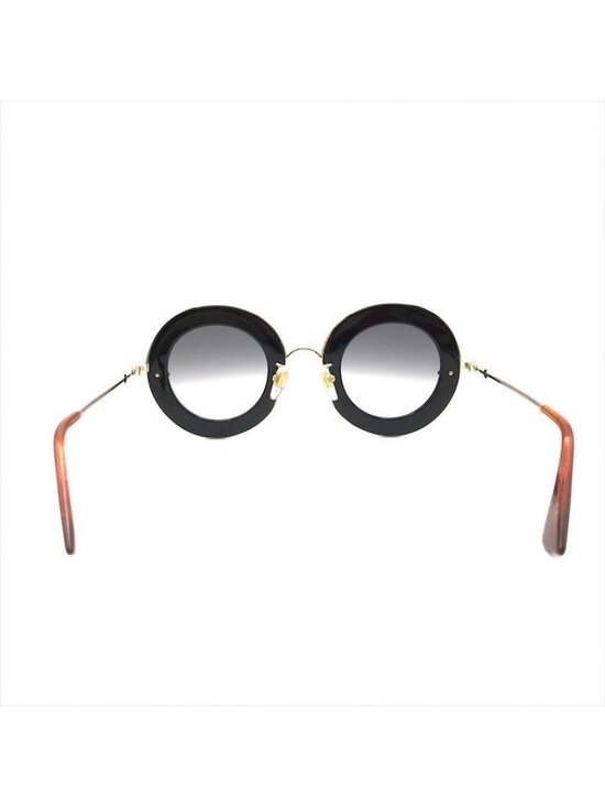 Gucci L\'aveugle Paramor Round Frame Sunglasses Eyewear Gold Black main image 4